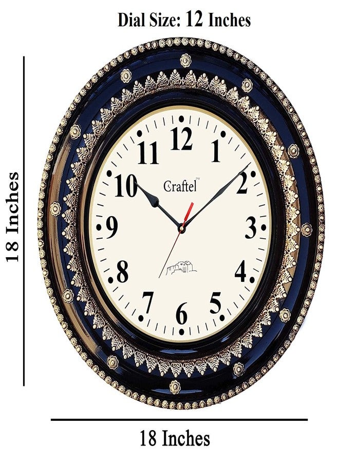 Craftel Brass English Number Silent Round Wall Clock for Bedroom Living Room Home (Gold_18 Inch X 18 Inch) Analog - Image 2